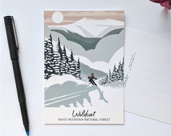 Wildcat Skiing Postcard - New Hampshire - White Mountains