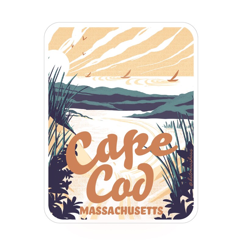 Cape Cod Sticker - Vinyl Sticker - Cape Cod, Massachusetts ...