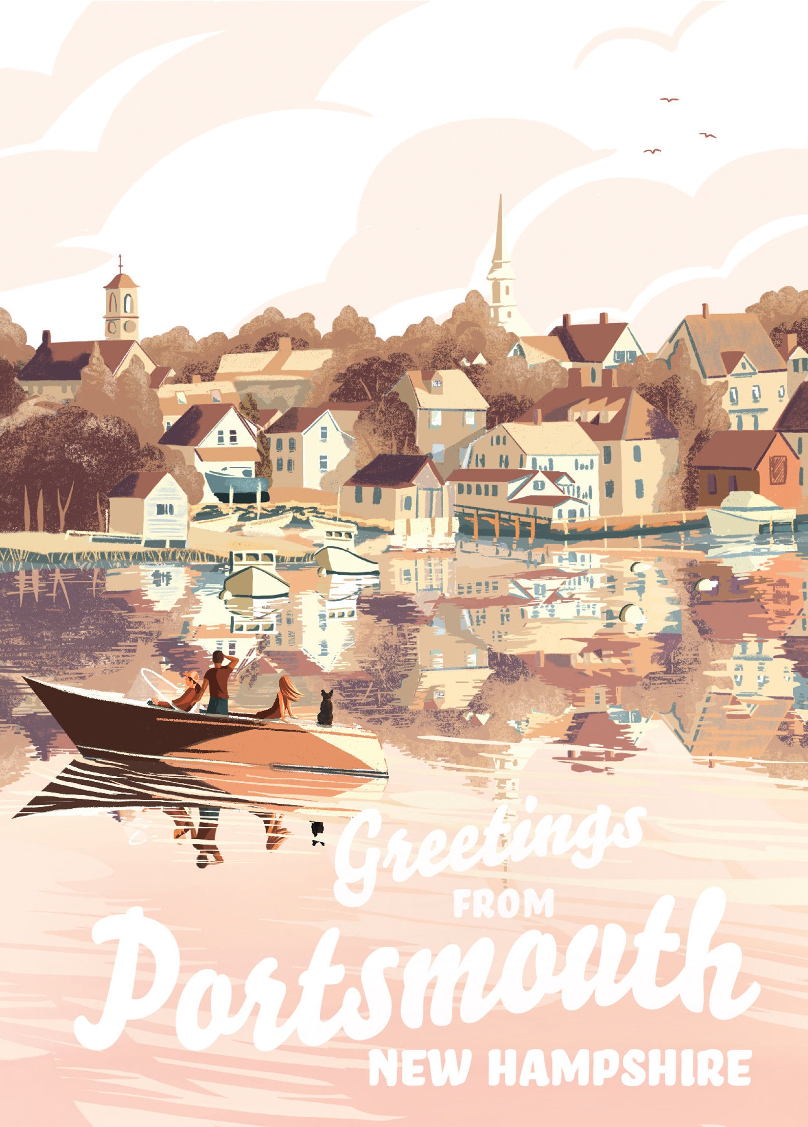 Greetings From Portsmouth NH Postcard New Hampshire Etsy