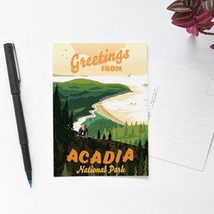Acadia National Park Postcard - Hiking - Maine - Gifts for Hikers