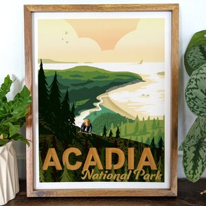 Acadia National Park Illustration - Maine - Hiking