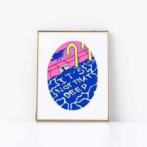 It's Not That Deep (Mini Print, 5x7) Kawaii Cute, Pastel Aesthetic, Soft Grunge, Pastel Goth, Pink, Egirl Tumblr Mood
