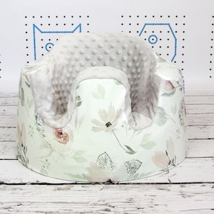 Gray Magnolia Floral Bumbo seat cover, Handmade cover for Floor Seat Bumbo, Fitted bumbo cover | Nuva