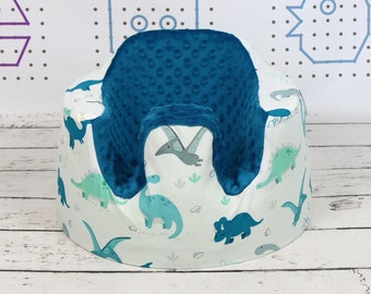 Dinosaur White Bumbo seat cover, Handmade cover for Floor Seat Bumbo, Fitted Bumbo seat | Nuva