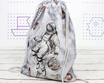 Sac à dos bébé fusée spatiale grise, sac personnalisé pour enfants, sac de sport étanche avec nom, sac pour enfant d'âge préscolaire | Nuva