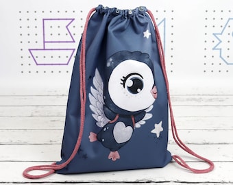 Sac à dos bébé pingouins Dark Dream, sac personnalisé pour enfants, sac de sport étanche avec nom, sac pour enfant d'âge préscolaire | Nuva