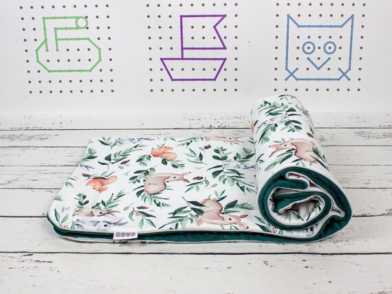 customizable Baby blanket Forest Animals Minky selectable cotton fabric customizable Baby blanket Forest Animals Minky selectable cotton fabric