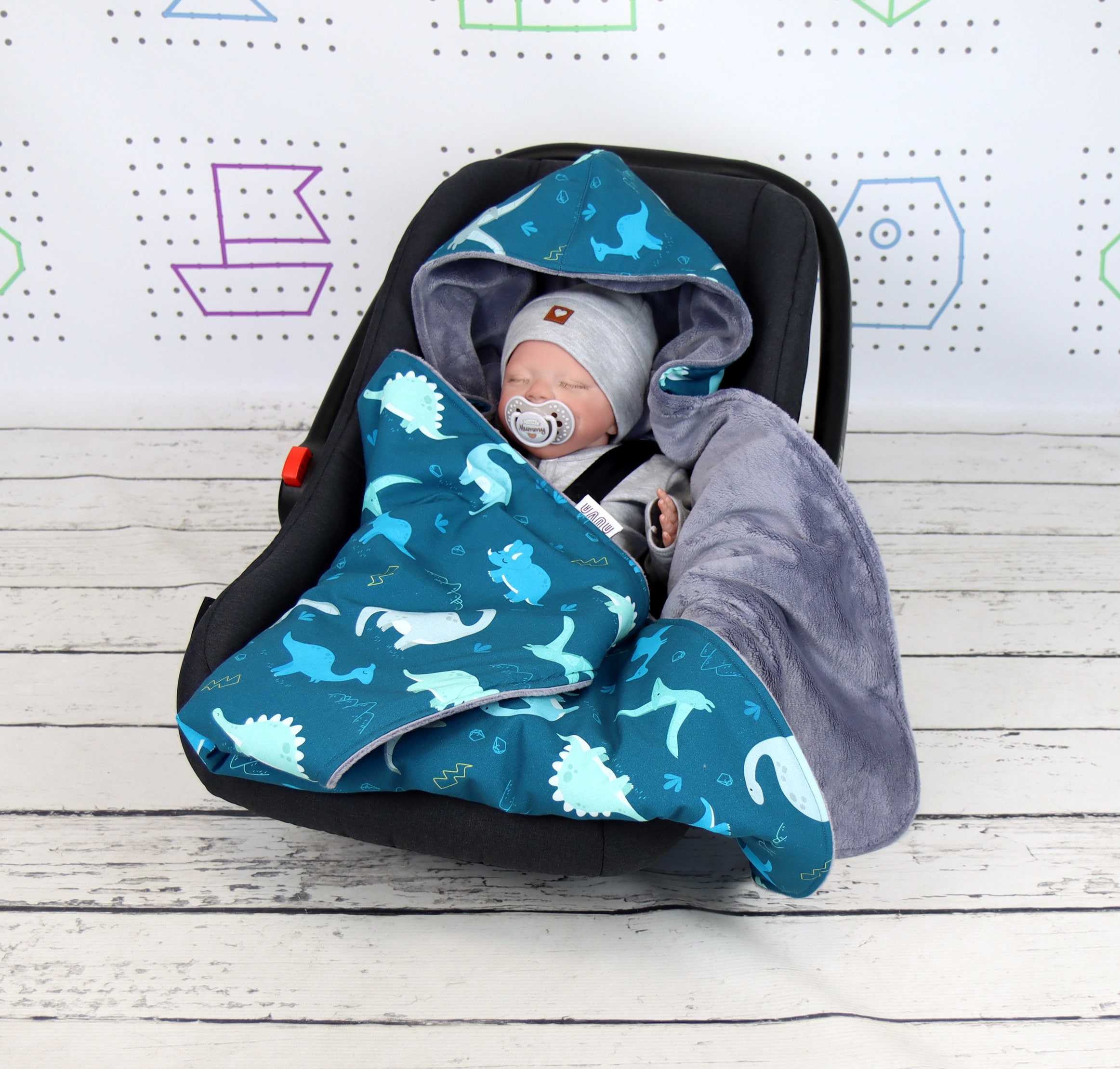 Hooded Blanket Car Seat Wrap Blanket Rainbow Car Seat Blanket