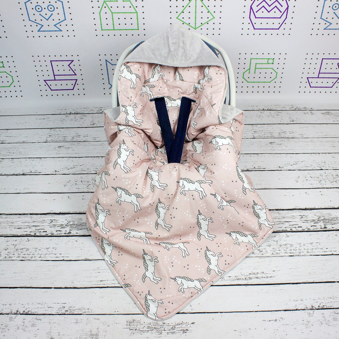 Unicorn Car Seat Blanket Personalized Hooded Car Seat Etsy