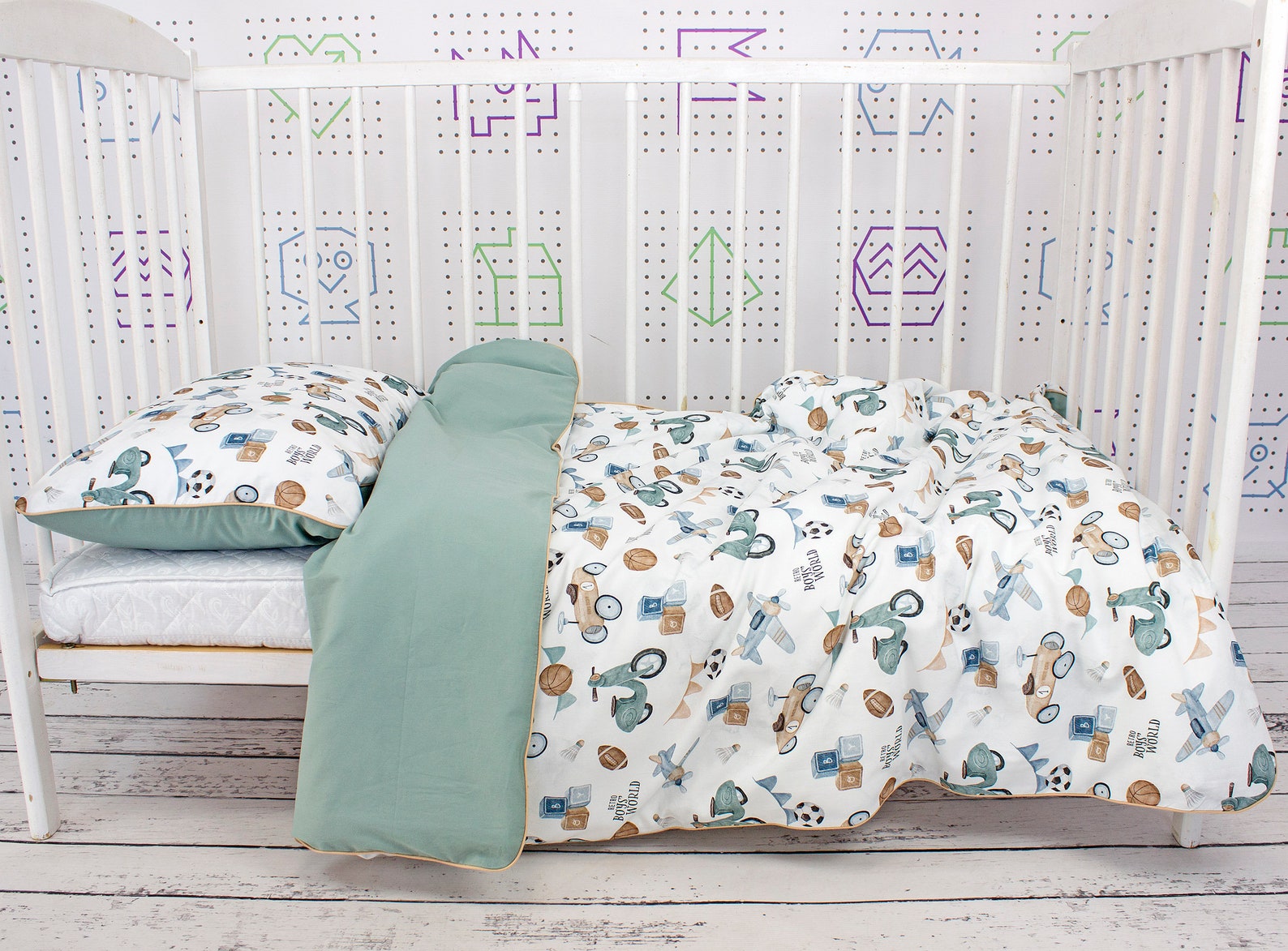 Retro Boys Kids and Baby Duvet Cover Cotton Nursery Bedding Etsy