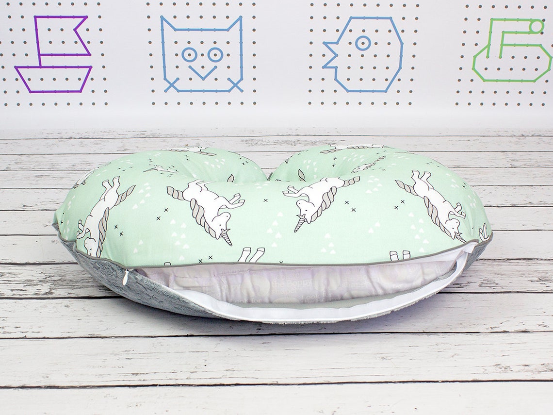 Mint Unicorn Nursing Pillow Cover Personalized Handmade Etsy