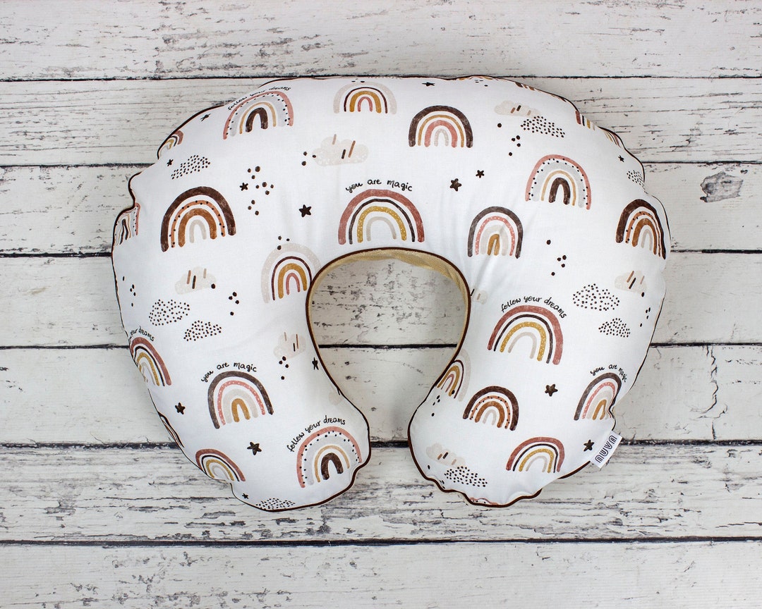 Natural Rainbow Nursing Pillow Cover Neutral Personalized Etsy