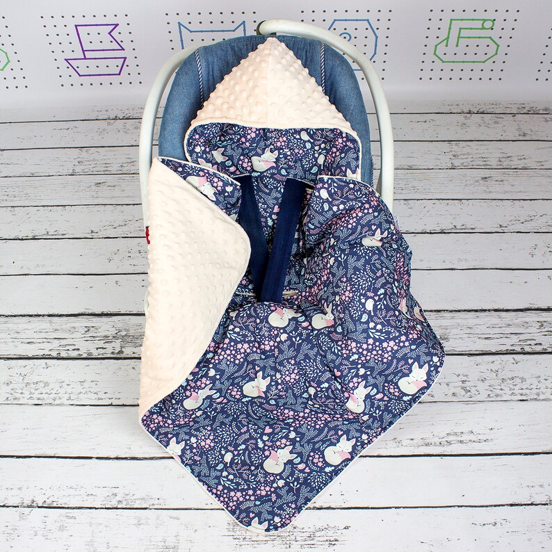 Car Seat Blanket Sleeping Fox Swaddle Travel Hooded Blanket Etsy