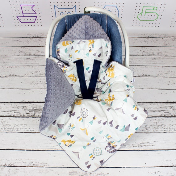 Tribal Car Seat Blanket Personalized Swaddle Travel Hooded Car Seat Blanket Personalized Swaddle, Car Seat Swaddle