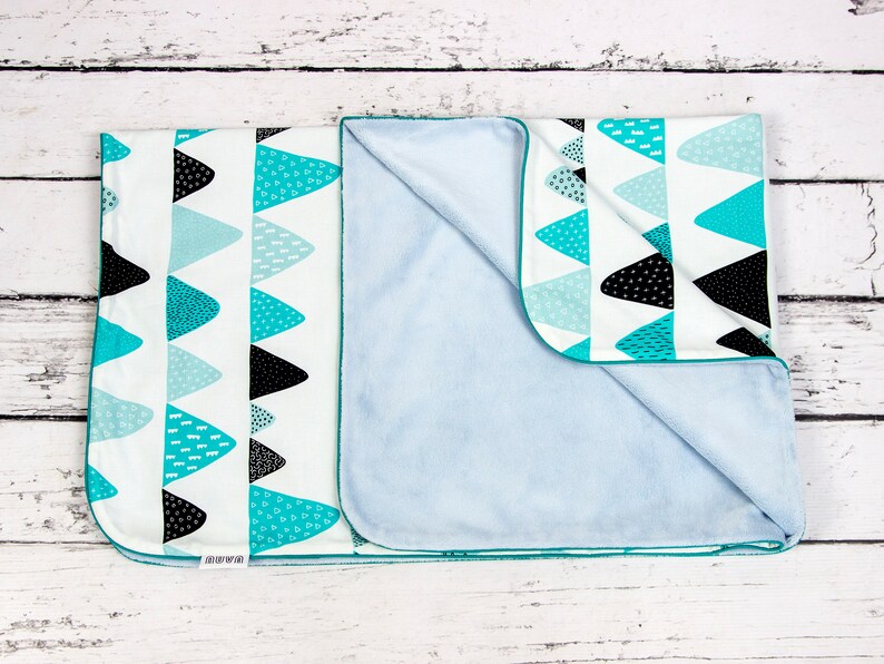 Personalized Handmade Minky Blanket Gender neutral Last items! Nuva Mountain Baby Blanket
