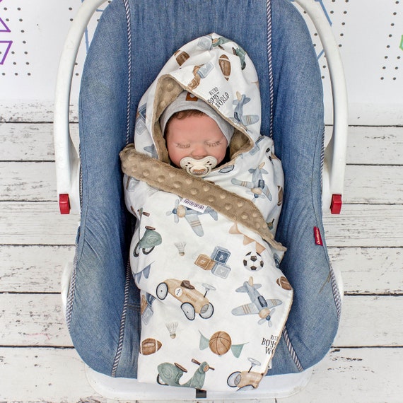 Retro Boys Car Seat Blanket Personalized Hooded Blanket - Etsy