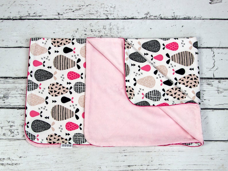 Minky baby blanket Pink chevron baby blanket Baby girl blanket Modern baby blanket