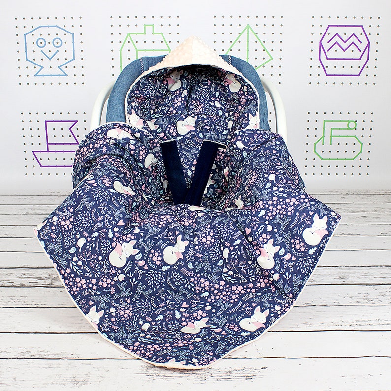 Car Seat Blanket Sleeping Fox Swaddle Travel Hooded Blanket Etsy
