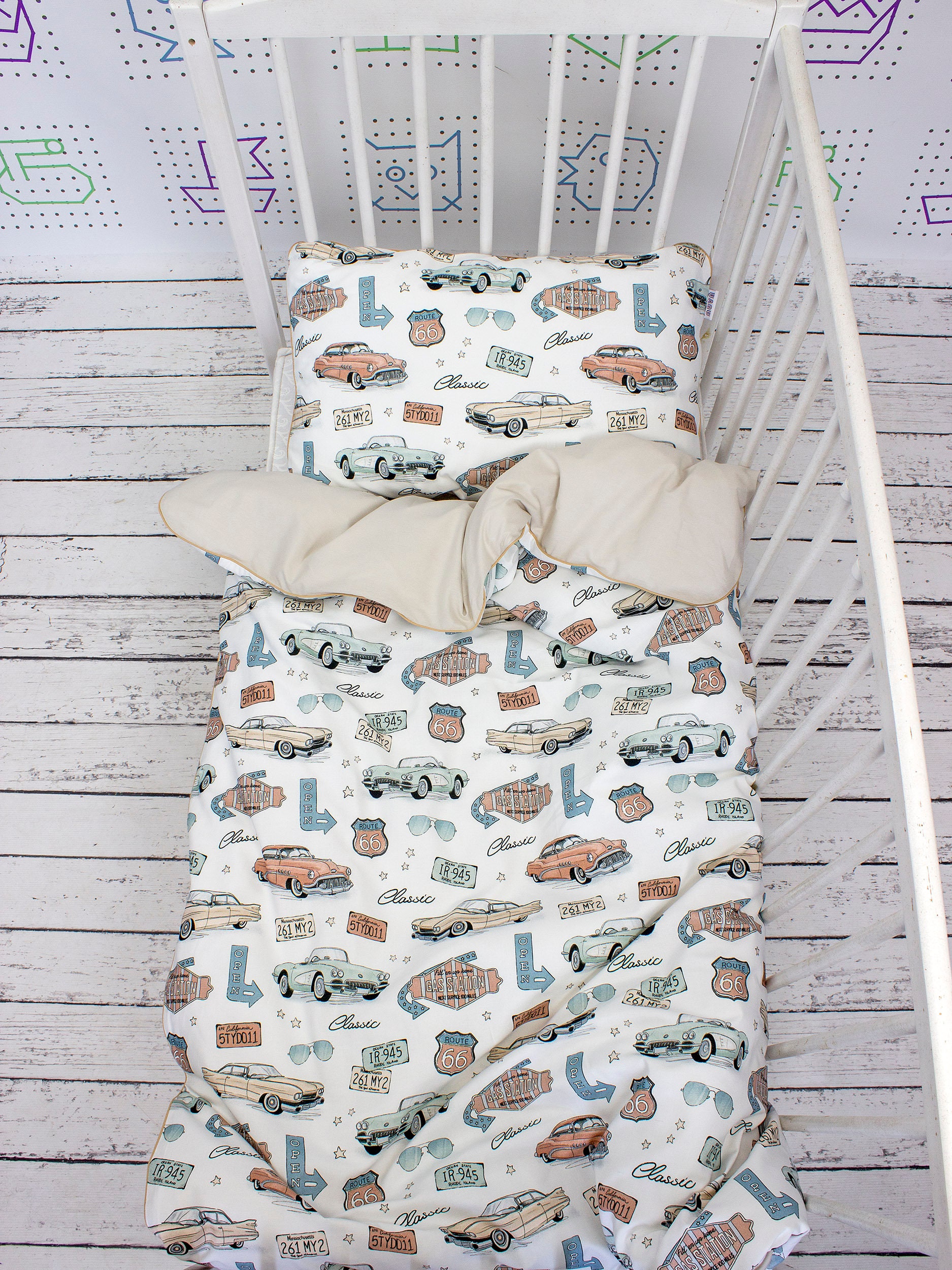 American Vintage Car Kids and Baby Duvet Cover Boy Cotton - Etsy