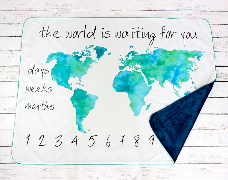 Baby Month Milestone Blanket Gender Neutral Monthly Baby Etsy