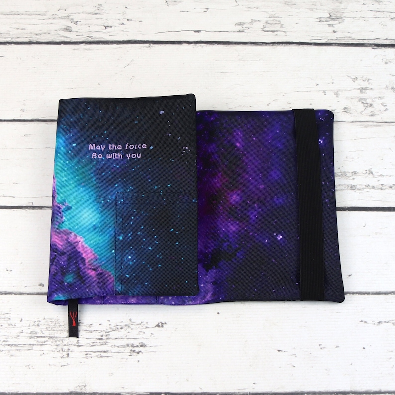 Universe Adjustable Wrap-Around Book Cover for Paperback and Hardcover Book, Notebook and Journal, Fabric Book Jacket Nuva zdjęcie 3