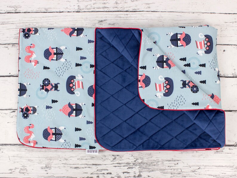 Boy Blanket Viking Blanket Navy Baby Blanket Minky Velvet Etsy