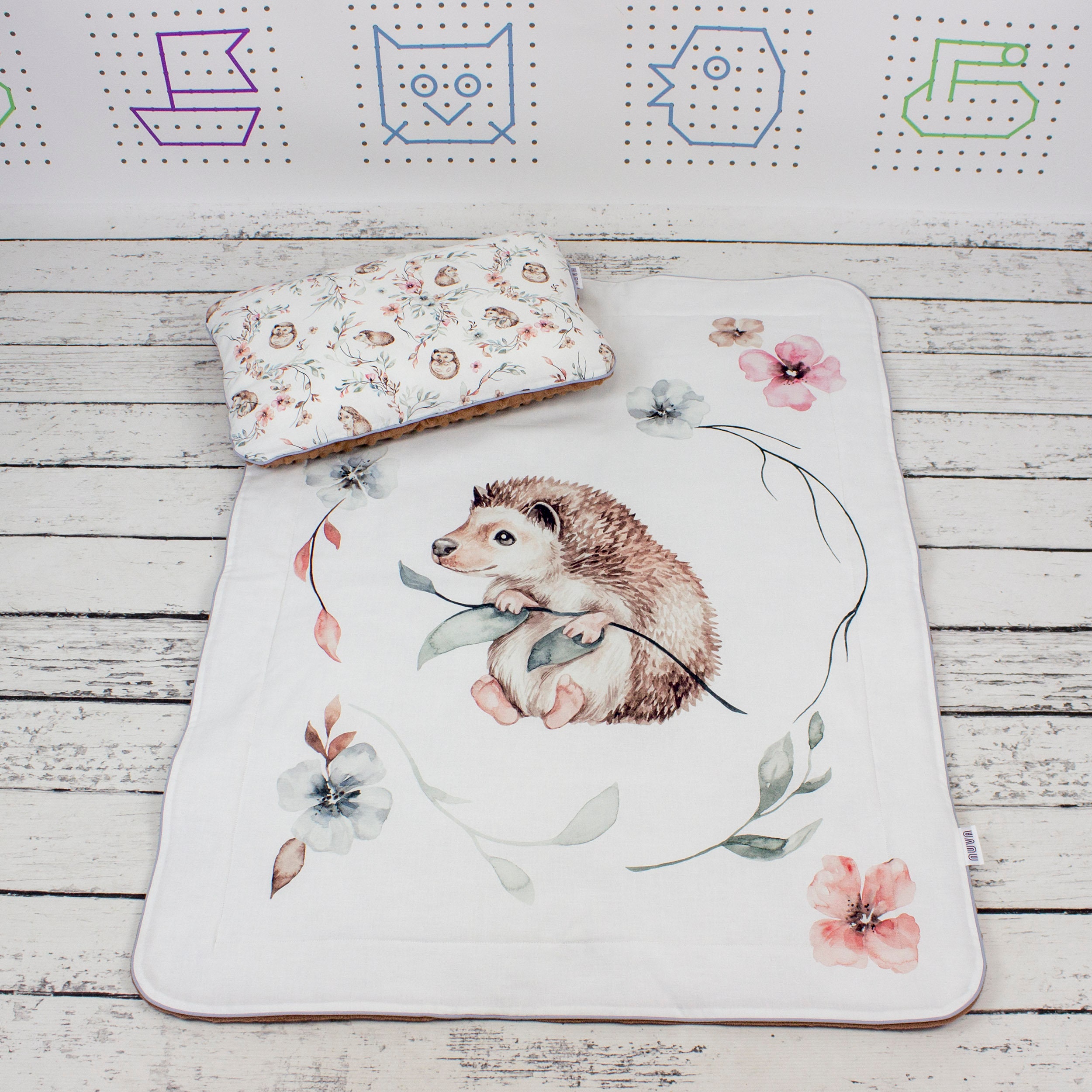 Hedgehogs in Flower Crib Bedding Set Personalized Woodland Etsy