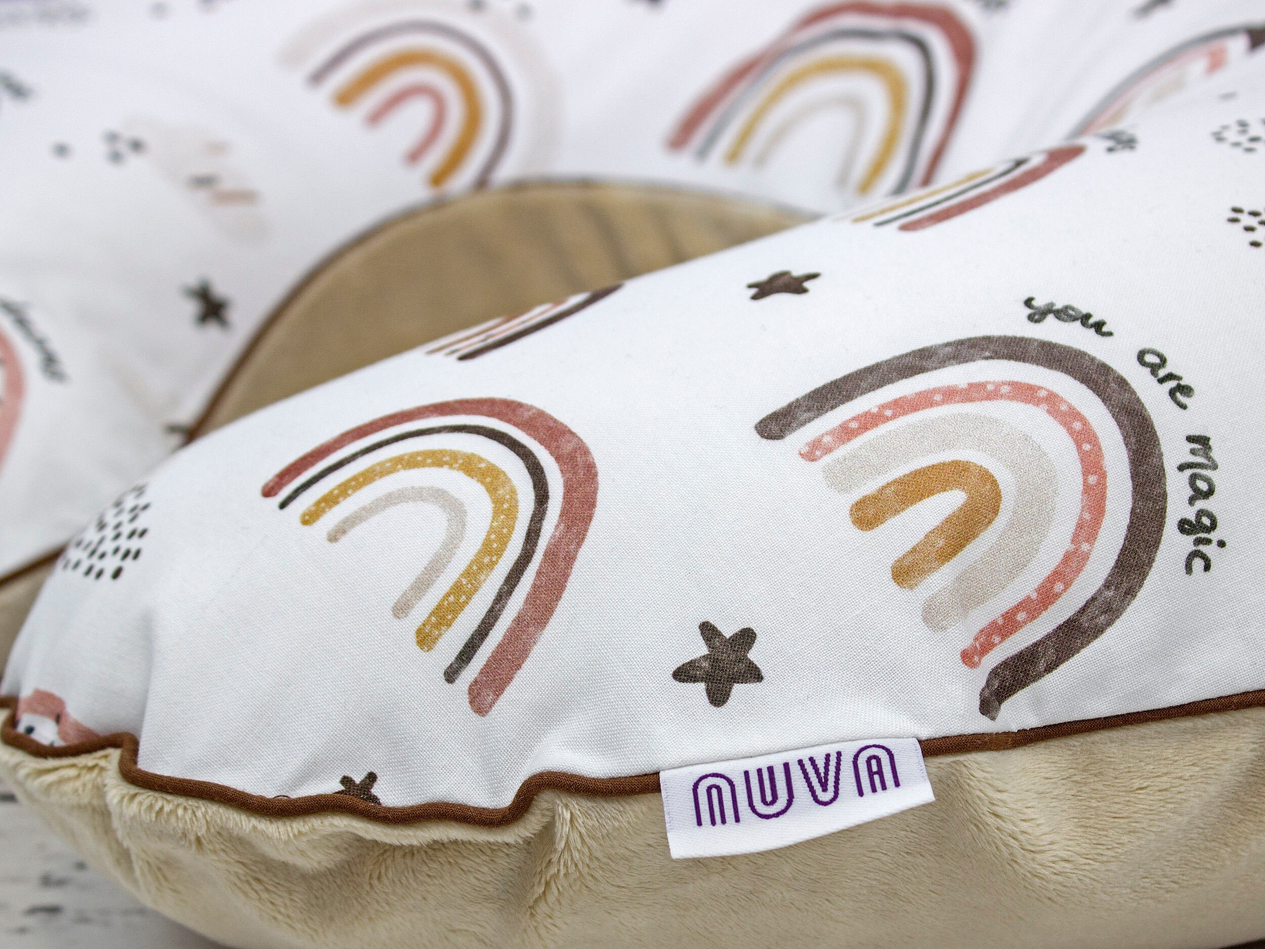 Natural Rainbow Nursing Pillow Cover Neutral Personalized Etsy