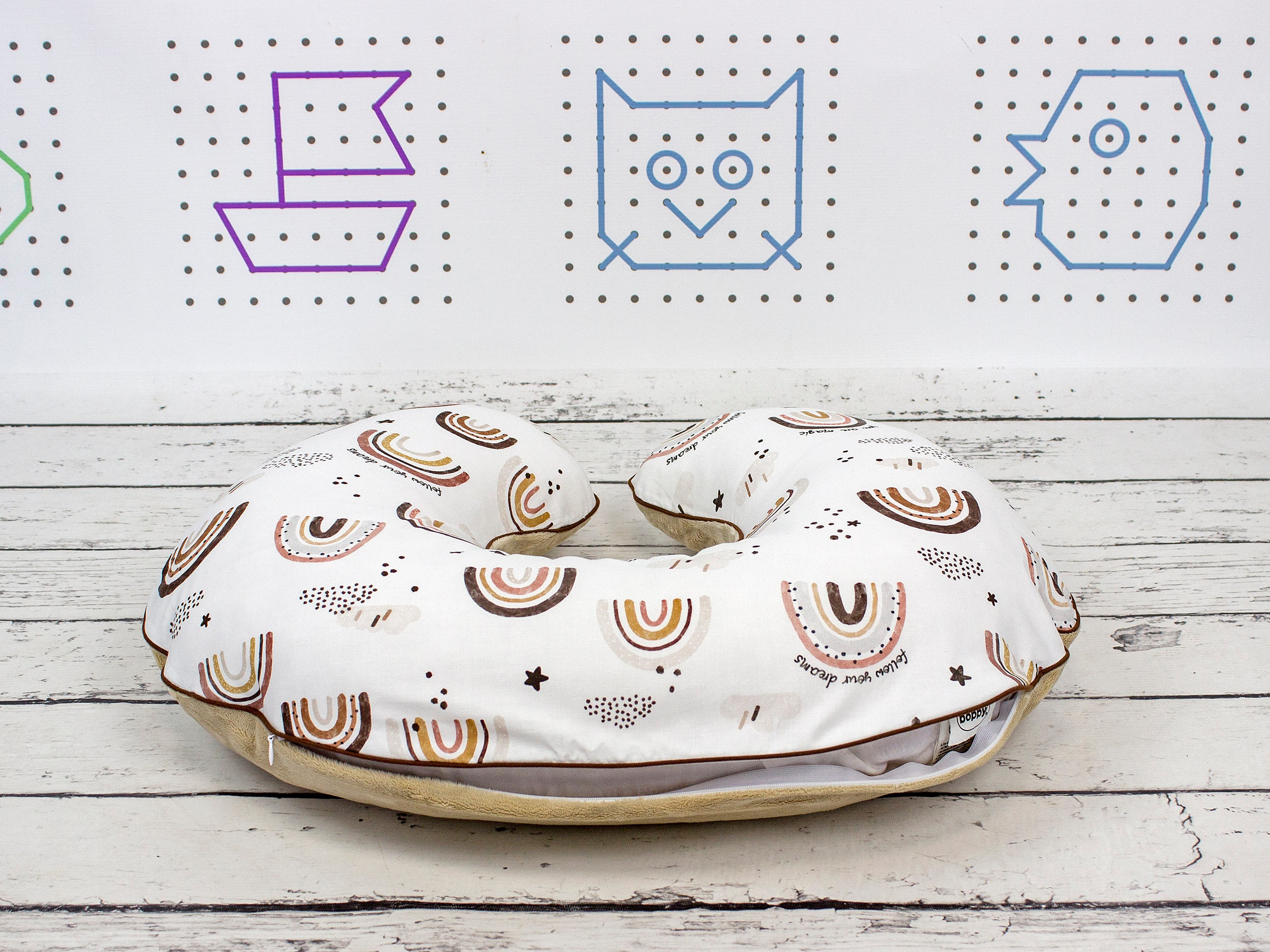 Natural Rainbow Nursing Pillow Cover Neutral Personalized Etsy