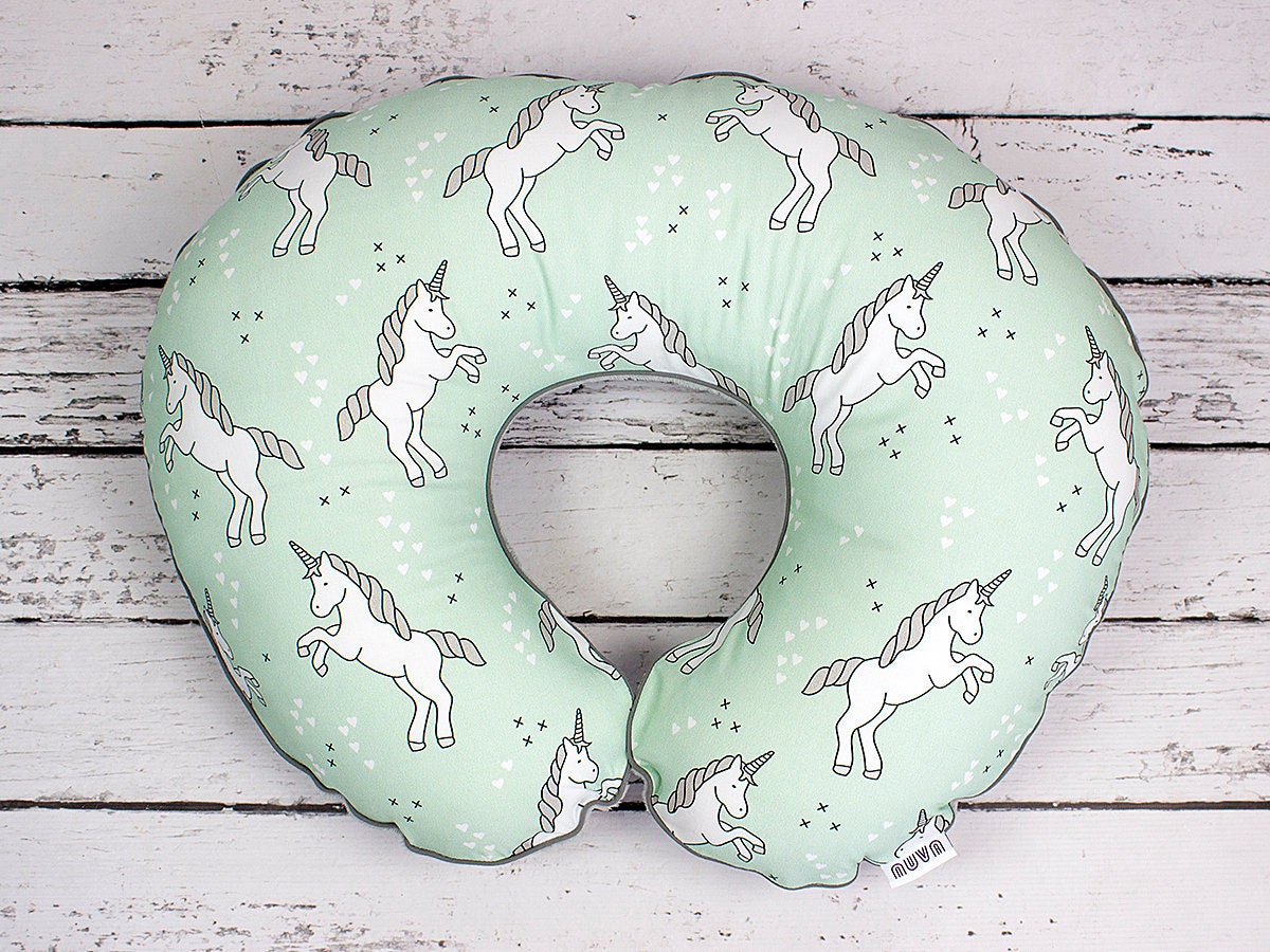 Mint Unicorn Nursing Pillow Cover Personalized Handmade Etsy