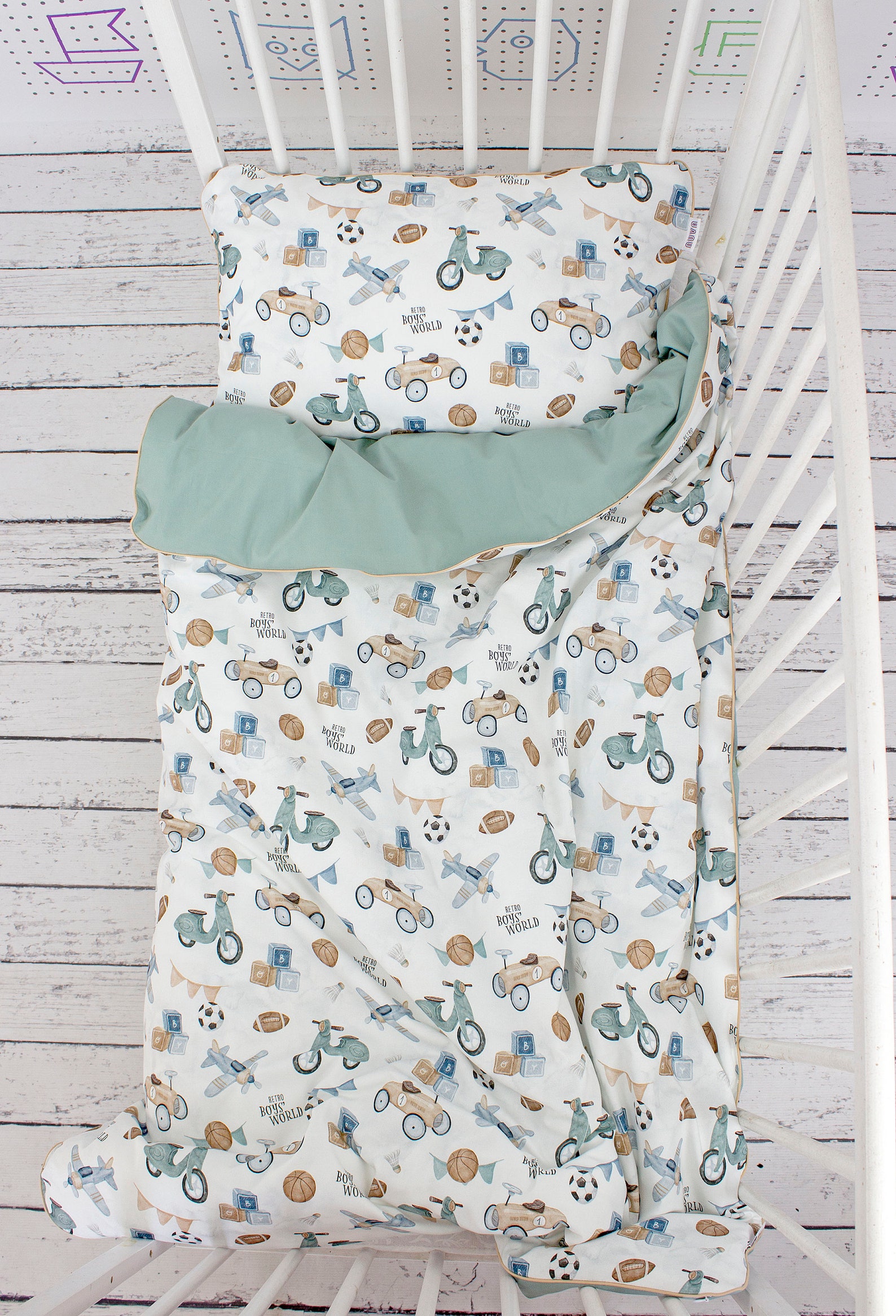 Retro Boys Kids and Baby Duvet Cover Cotton Nursery Bedding Etsy