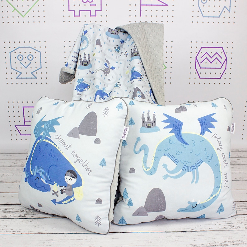 Dragon Baby Blanket Personalized Boy Minky Blanket Castle Etsy