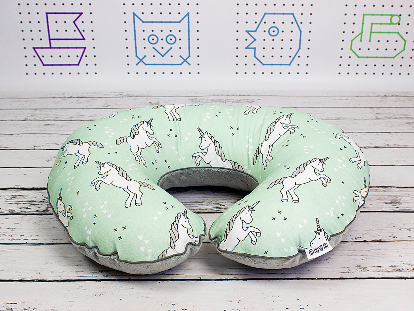 Mint Unicorn Nursing Pillow Cover Personalized Handmade Etsy