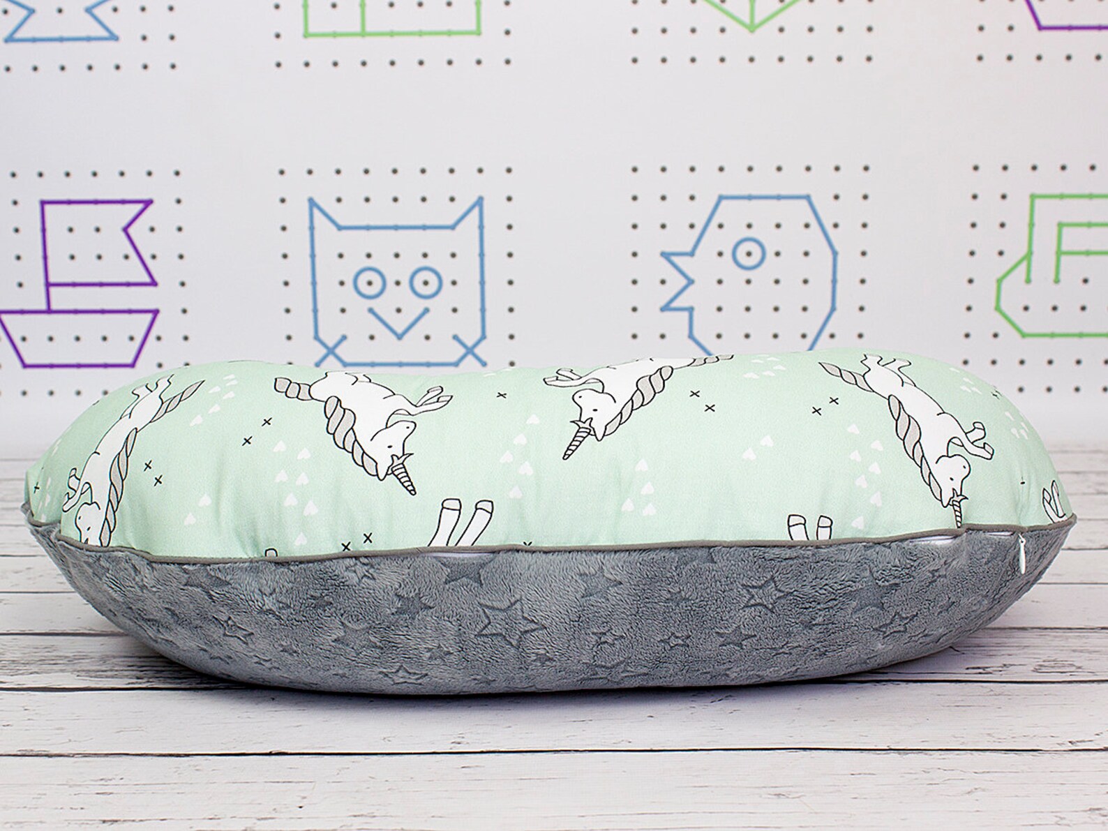 Mint Unicorn Nursing Pillow Cover Personalized Handmade Etsy