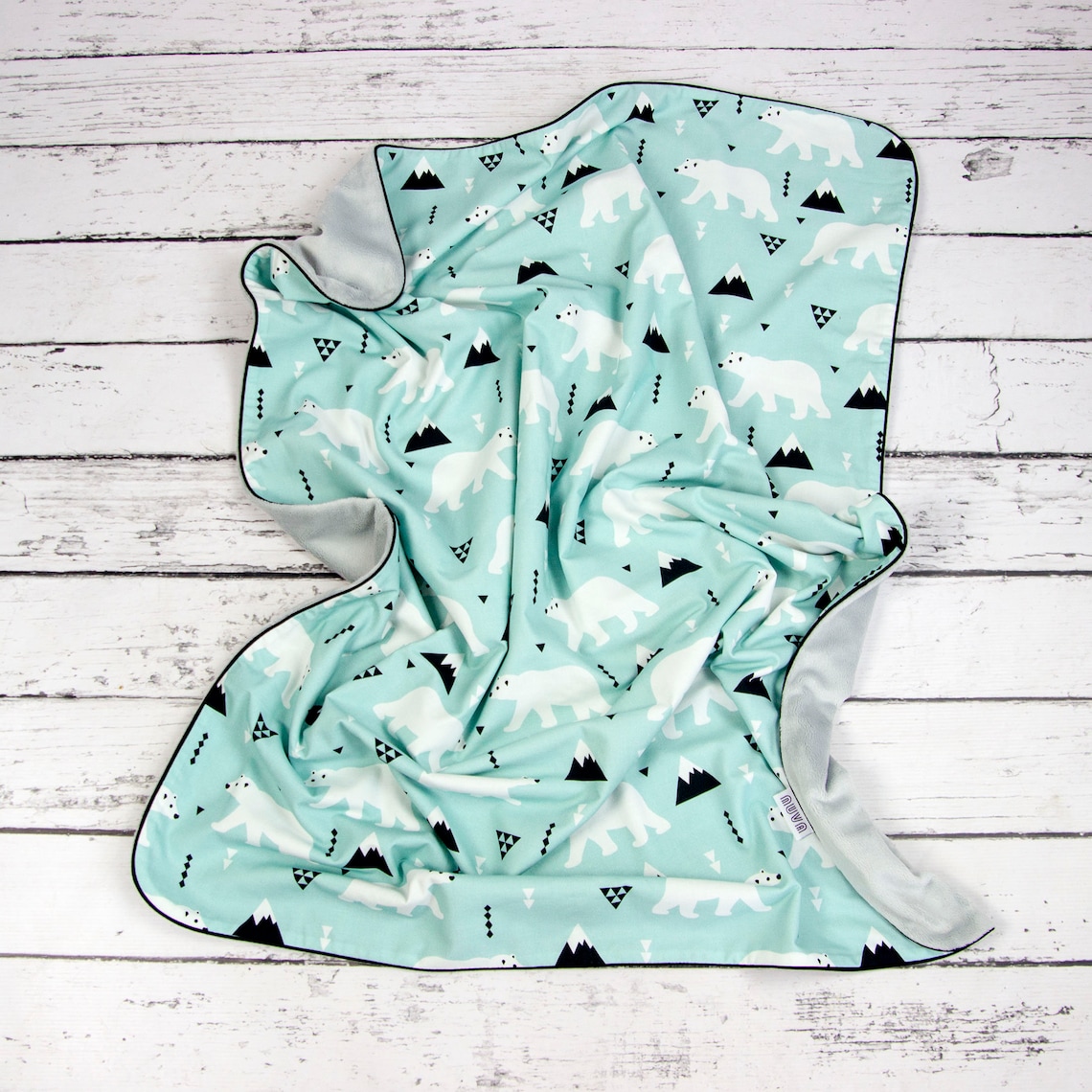 Polar Bear Baby Blanket Personalized Handmade Minky Blanket Etsy