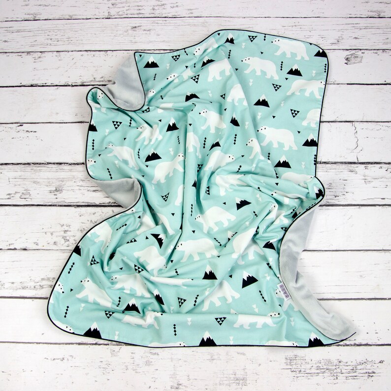 Polar Bear Baby Blanket Personalized Handmade Minky Blanket Etsy