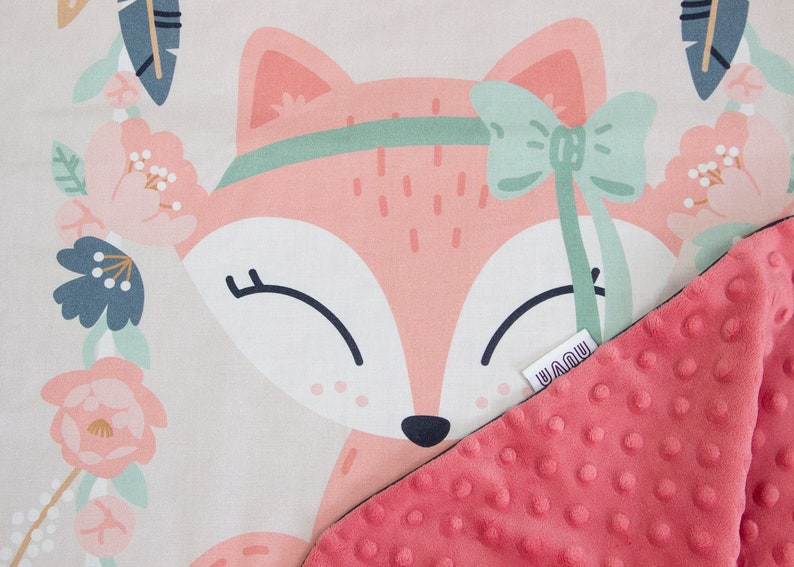 Fox Baby Crib Bedding Bohemian Friends Minky Bedding Set Etsy