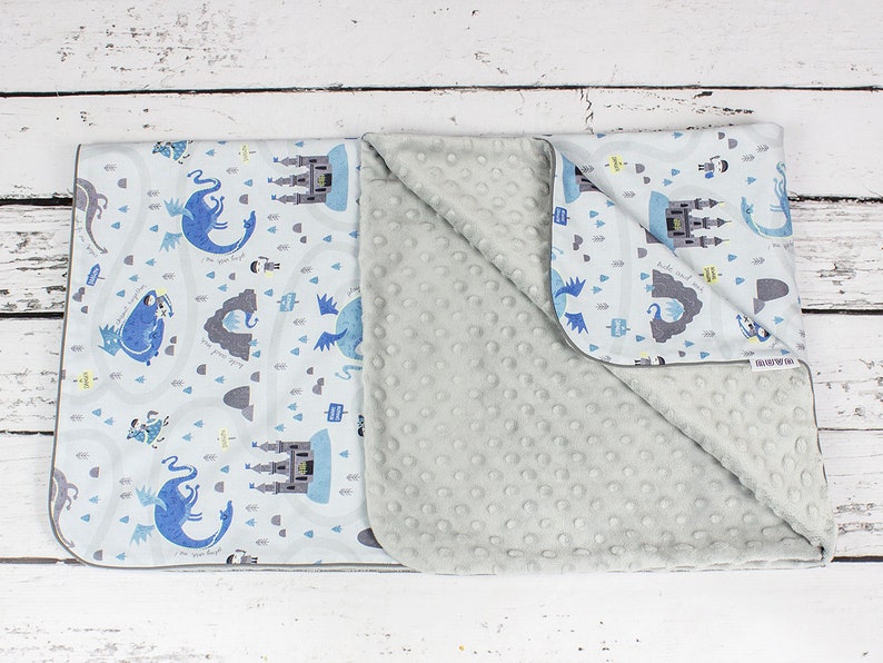 Dragon Baby Blanket Personalized Boy Minky Blanket Castle Etsy