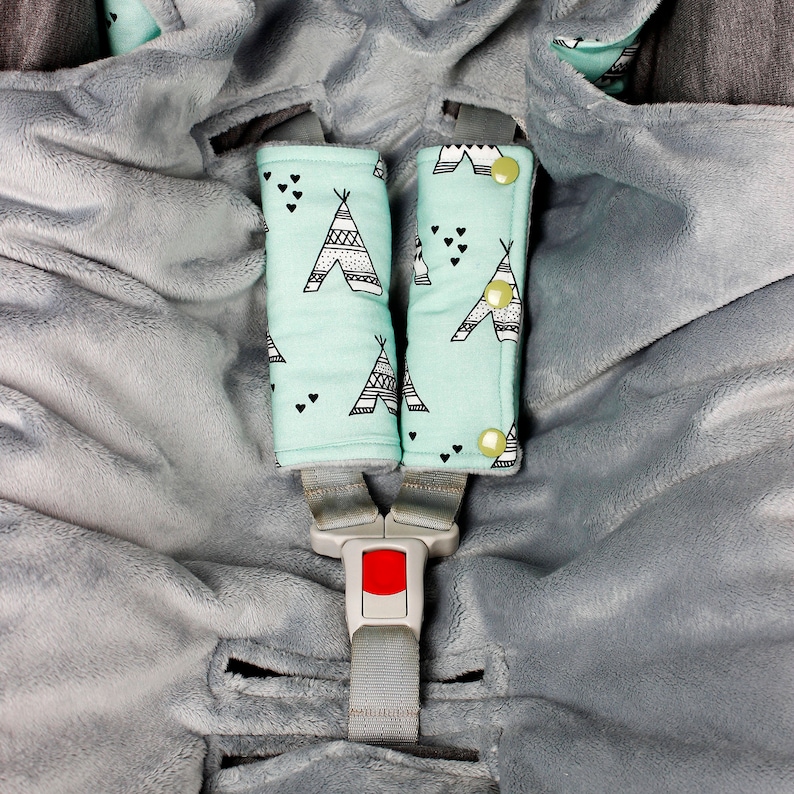 Car Seat Strap Covers Stroller Strap Covers Reversible Etsy