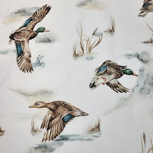Duck lake cotton fabric by the yard for baby sewing projects