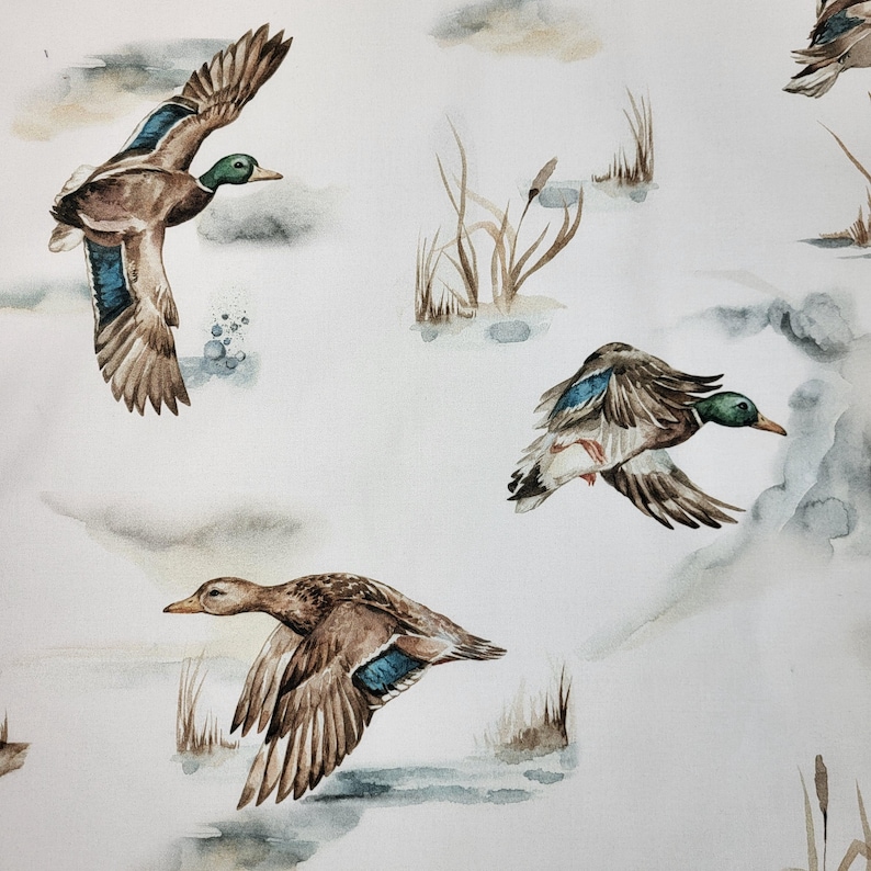 Duck lake cotton fabric by the yard for baby sewing projects