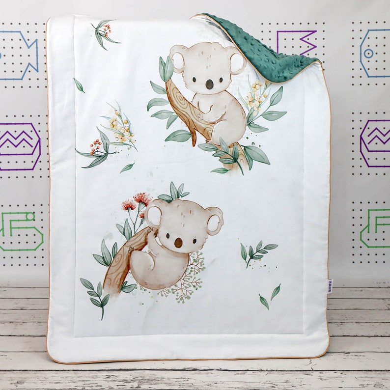 White Koala Cotton Panel for Sewing Blanket Panel Digital - Etsy