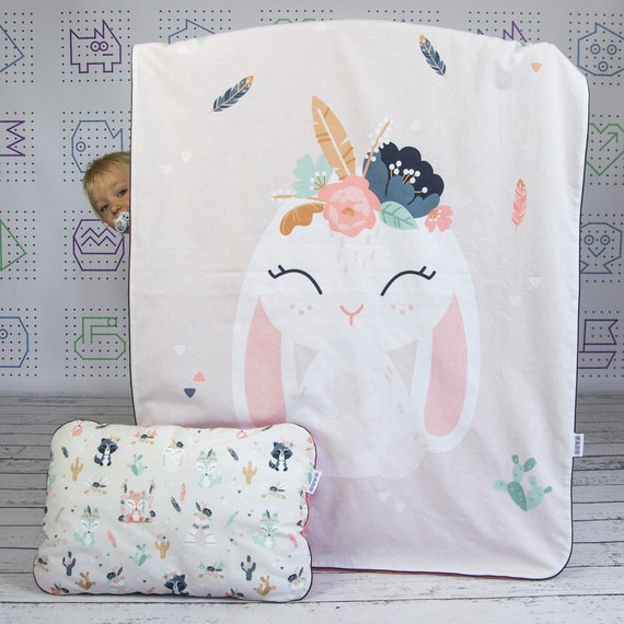 Bunny Crib Bedding Bohemian Friends Minky Bedding Set Cotton and