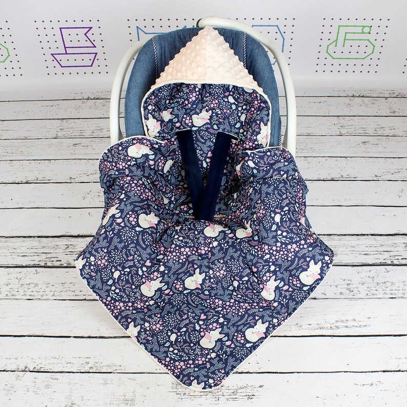 Car Seat Blanket Sleeping Fox Swaddle Travel Hooded Blanket Etsy