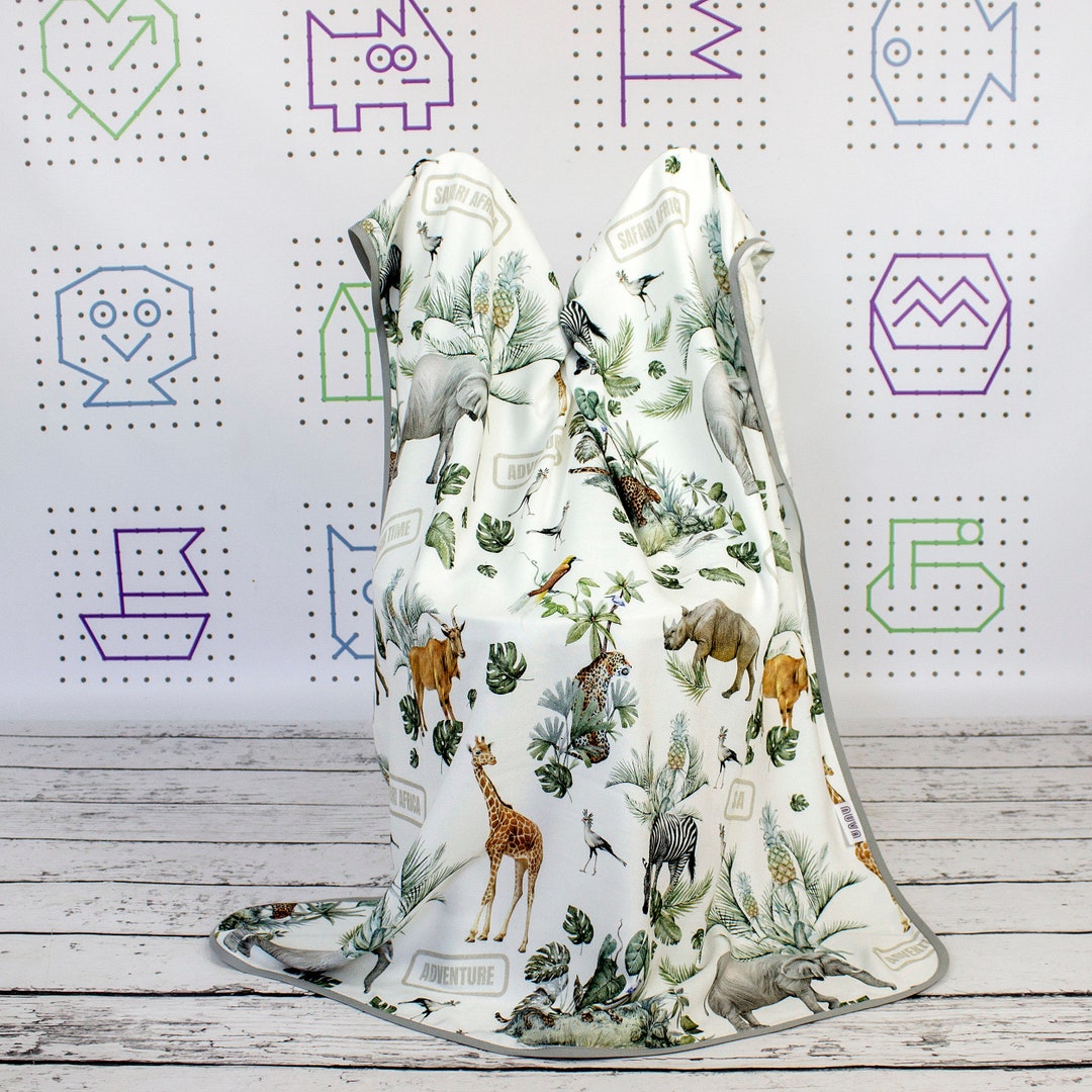 Adventure Safari Animals Bamboo Viscose Swaddle Blanket Etsy