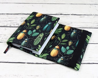 Beetle Waterproof Adjustable Wrap-Around Book Cover for Paperback and Hardcover Book, Notebook and Journal, Fabric Book Jacket | Nuva