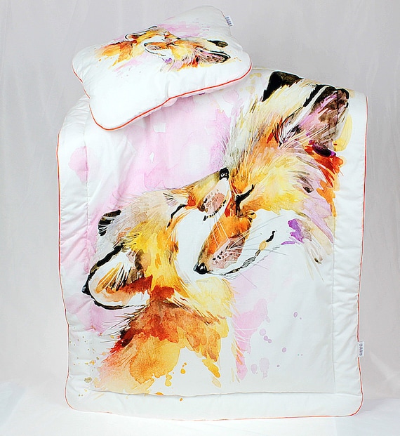 girl fox crib bedding