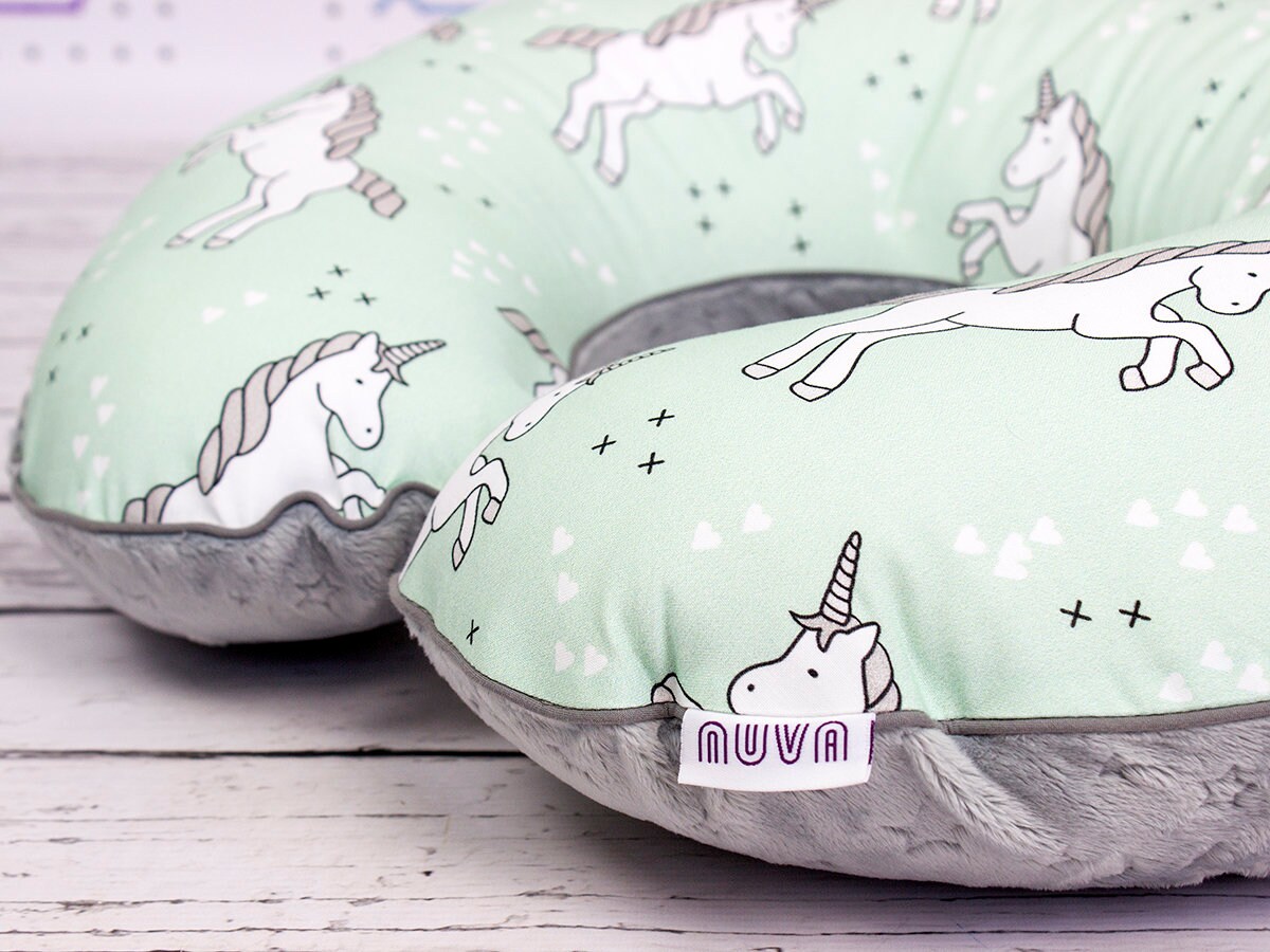 Mint Unicorn Nursing Pillow Cover Personalized Handmade Etsy