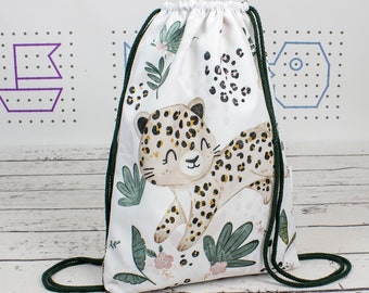 Sac à dos bébé animaux guépard, sac personnalisé pour enfants, sac de sport étanche avec nom, sac pour enfant d'âge préscolaire | Nuva