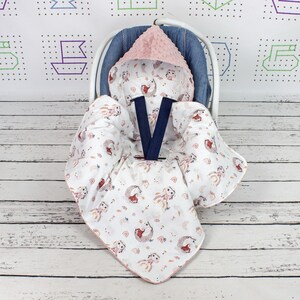 Manta para asiento de automóvil Boho Bunny, tamaño recién nacido para asiento de automóvil con arnés de 5 puntos, ¡lista para enviar!
